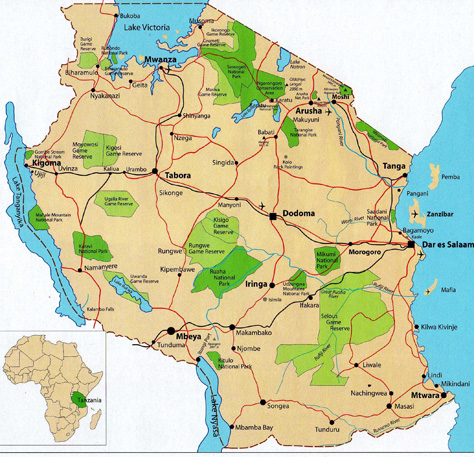 map of tanzania